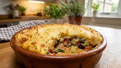 Einfaches italienisches Gemüse-Cottage-Pie für ein gemütliches fleischloses Abendessen unter der Woche